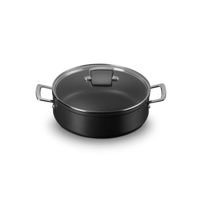 2. Le Creuset hartowany nieprzywierający Sauteuse ze szklaną pokrywką 28cm