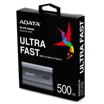 2. Dysk zewnętrzny SSD ADATA Elite SE880 500GB Szary