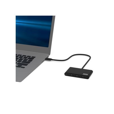 4. Port Designs 900147 huby i koncentratory USB Type-C 5000 Mbit/s Czarny