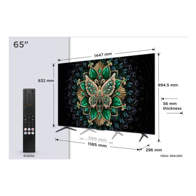 2. Telewizor TCL 65C69K QD-Mini LED 65" 4K Ultra HD Google TV Dolby Atmos DVB-T2 Metaliczny