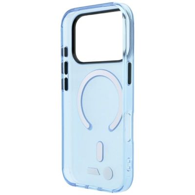 7. Etui BMW M IML Frosted Metal Logo & Trims MagSafe na iPhone 17 Pro / 18 Pro - niebieskie