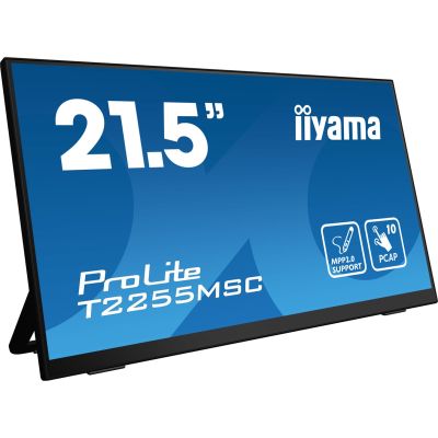 iiyama ProLite T2255MSC-B1 monitor komputerowy 54,6 cm (21.5") 1920 x 1080 px Full HD LCD Ekran dotykowy Czarny