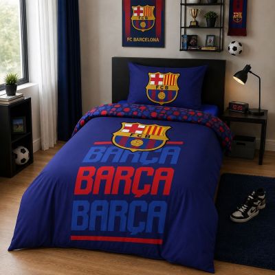 4. FC Barcelona pościel komplet bawełna 140x200 + 70x90 cm FCB-4515BL
