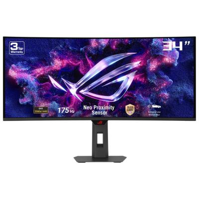 24. ASUS ROG Strix OLED XG34WCDG monitor komputerowy 86,4 cm (34") 3440 x 1440 px UltraWide Quad HD QD-OLED Czarny