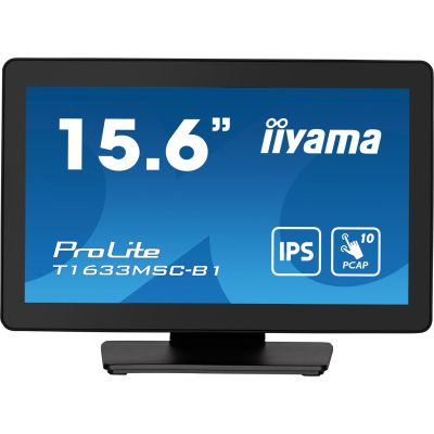 22. Monitor IIYAMA T1633MSC-B1 15.6inch PCAP Full HD Bezel Free Front 10P Touch 385cd/m2 HDMI DP USB Interface HUB 2x2.0 Speakers