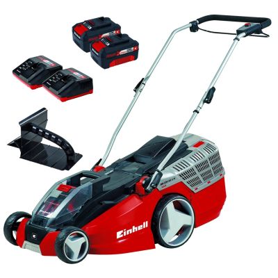 7. Einhell GE-CM 43 Li M Kit Kosiarka do trawnika typu push Bateria Czarny, Szary, Czerwony