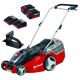 7. Einhell GE-CM 43 Li M Kit Kosiarka do trawnika typu push Bateria Czarny, Szary, Czerwony