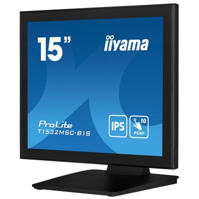7. iiyama ProLite T1532MSC-B1S monitor komputerowy 38,1 cm (15") 1024 x 768 px XGA LCD Ekran dotykowy Czarny