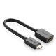 11. Ugreen kabel adapter przejściówka HDMI (żeński) - mini HDMI (męski) 4K 60 Hz Ethernet HEC ARC audio 32 kanały 22 cm czarny (20137)