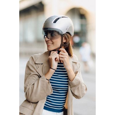 8. Kask Rowerowy HJC CALIDO PLUS Srebrny PEARL GREYISH SILVER r.M