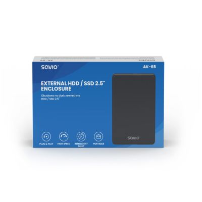 4. SAVIO ZEWNĘTRZNA OBUDOWA NA DYSK HDD/SDD 2,5", USB 3.0, AK-65