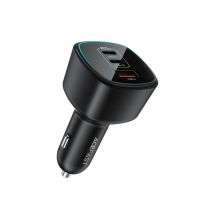 Ładowarka samochodowa Acefast B18 200 W 2x USB-C + USB-A - czarna
