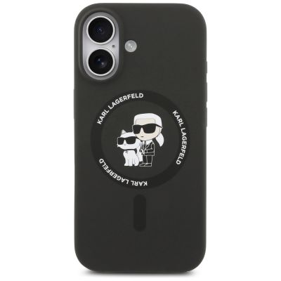 3. Etui Karl Lagerfeld Silicone Karl&Choupette Ring MagSafe na iPhone 17 - czarne