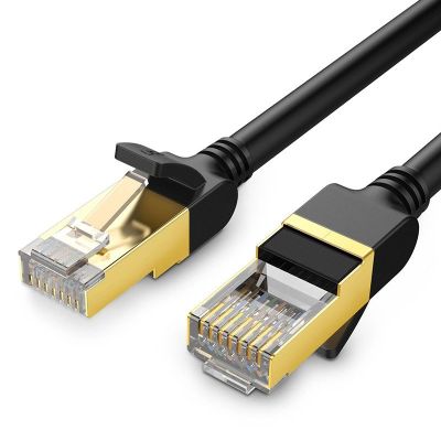 3. Ugreen kabel przewód internetowy sieciowy Ethernet patchcord RJ45 Cat 7 STP LAN 10Gbps 2m czarny (11269)