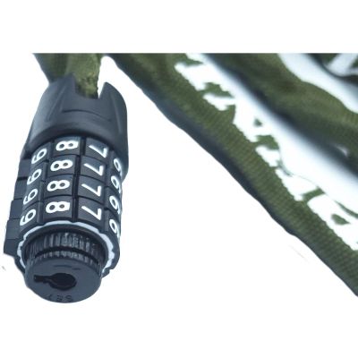 8. ZAPIĘCIE ROWEROWE DUNLOP ŁAŃCUCH NA SZYFR DŁ.120CM - KHAKY