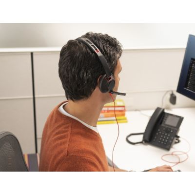 POLY Jednouszny zestaw słuchawkowy USB-C Blackwire 5210 + wtyczka 3,5 mm + przejściówka USB-C/A