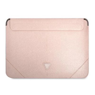Pokrowiec Guess Saffiano Triangle Logo na laptopa 16'' - różowy