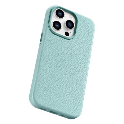 12. iCarer Litchi Premium Leather Case skórzane etui iPhone 14 Pro magnetyczne z MagSafe zielony (WMI14220710-GN)