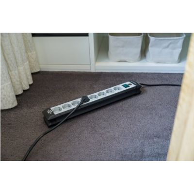 5. Brennenstuhl 1951580101 Regleta, 230 V, Negro y Gris Claro, 49 cm rozgałęziacz 5 m 8 x gniazdo sieciowe Wewnętrzna Czarny, Jasnozielony