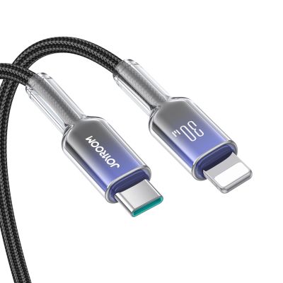 7. Kabel Joyroom S-A42 Crystal-Clear Series 30W USB-C - Lightning 1,2m - czarny
