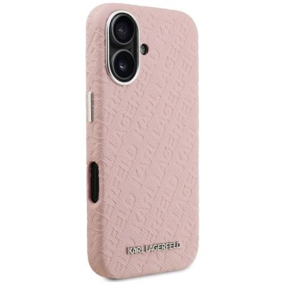 4. Etui Karl Lagerfeld FW Stamped Karl MagSafe na iPhone 16 - różowe