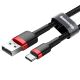 4. Kabel Baseus Cafule USB-A / USB-C QC 3.0 3A 1 m - czarno-czerwony