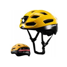Rockbros kask rowerowy z oświetleniem żółty