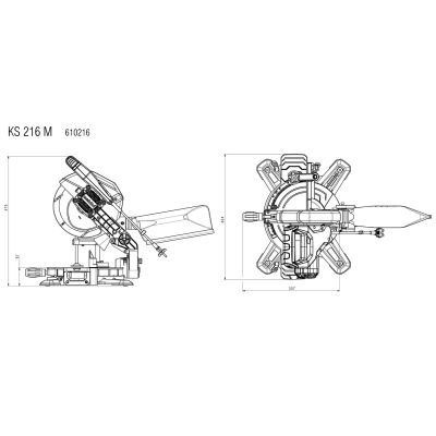 7. METABO 9167475 Ukośnica KS 216 M/1350W /LASER 120 x 60mm (N)