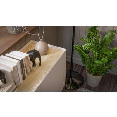 4. Komoda FELLINI 150x40x70 kaszmir + blat dąb olejowany