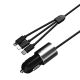 8. Dudao 3w1 ładowarka samochodowa USB 3,4 A wbudowany kabel Lightning / USB Typ C / micro USB czarny (R5ProN black)