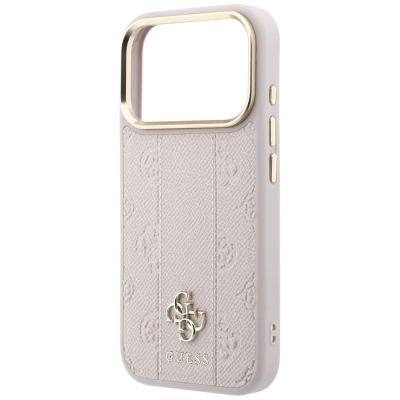 6. Etui Guess Stripe Peony 4G Logo MagSafe na iPhone 17 Pro Max / 18 Pro Max - różowe