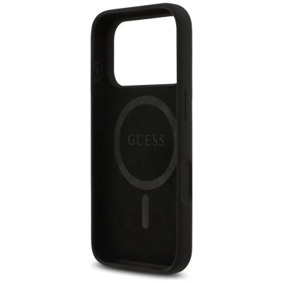 7. Etui Guess Silicone Triangle Logo MagSafe do iPhone 17 Pro Max - czarne