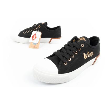 8. Lee Cooper buty sportowe damskie trampki z tkaniny stylowe czarne