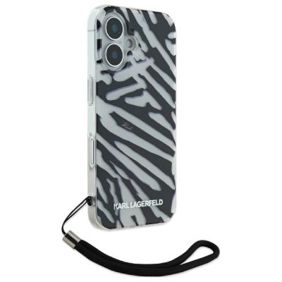 3. Etui Karl Lagerfeld IML Zebra Pattern & Cord na iPhone 16 - czarne