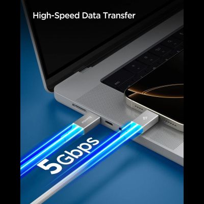 6. Kabel Spigen Essential EB10015CC USB-C / USB-C 100W 150cm - biały