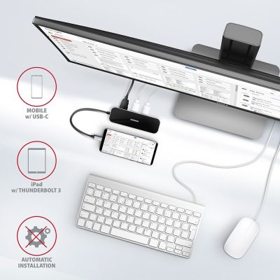 8. Axagon HMC-6GL stacja dokująca USB 3.2 Gen 1 (3.1 Gen 1) Type-C Czarny, Szary