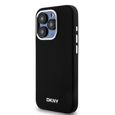 2. Etui DKNY Liquid Silicone Small Metal Logo MagSafe na iPhone 15 Pro - czarne