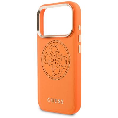 6. Etui Guess Perforated 4G MagSafe na iPhone 17 Pro - pomarańczowe