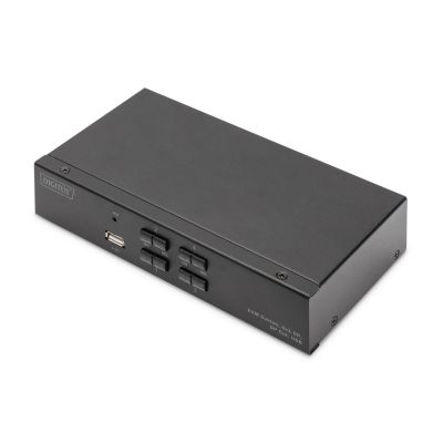 Przełącznik KVM, 4 portowy, 4K 60Hz, 4xDP IN, 1xDP OUT, 2xUSB A, 2x Audio IN&OUT