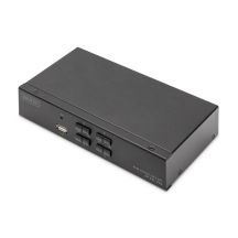 Przełącznik KVM, 4 portowy, 4K 60Hz, 4xDP IN, 1xDP OUT, 2xUSB A, 2x Audio IN&OUT