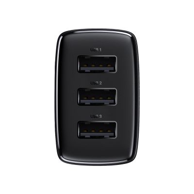 3. Baseus Compact ładowarka sieciowa 3x USB 17W czarny (CCXJ020101)
