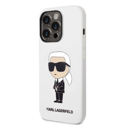 2. Etui Karl Lagerfeld Silicone Ikonik na iPhone 14 Pro - białe