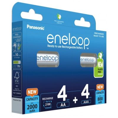 2. PANASONIC ENELOOP ZESTAW 4x AA 2000mAh + 4x AAA 800mAh