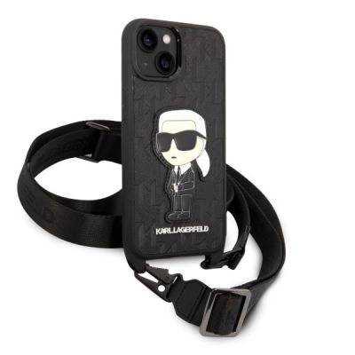 3. Etui Karl Lagerfeld Monogram Ikonik Patch na iPhone 14 Plus - czarne