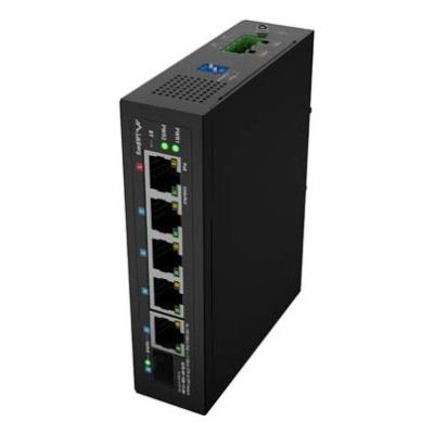 3. SWITCH LANBERG ILFE-4P-1GE-1S-90 LIGHT INDUSTRIAL POE 1XBT 3XAT SFP+ETH DIN FAST ETHERNET