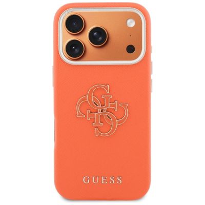 3. Etui Guess FW Resin Logo na iPhone 17 Pro - pomarańczowe