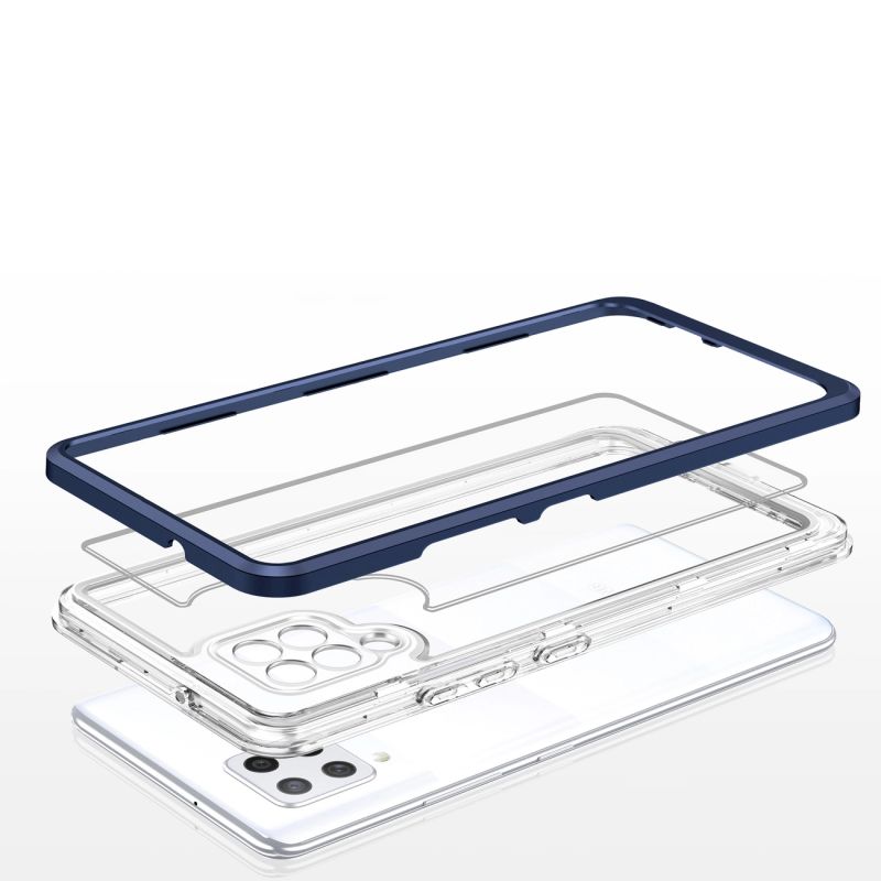 5. Clear 3in1 etui do Samsung Galaxy A42 5G żelowy pokrowiec z ramką niebieski