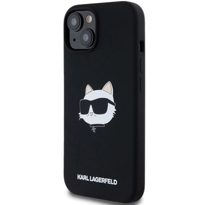 2. Etui Karl Lagerfeld Silicone Choupette Head MagSafe na iPhone 15 Plus / 14 Plus - czarne