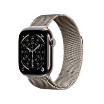 Apple Watch Series 11 (2025) Cell 42mm Tytanowa naturalna koperta z paskiem Milanese Natural
