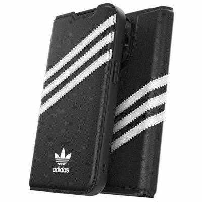 9. Etui Adidas OR Booklet Case PU na iPhone 14 Pro - czarno-białe